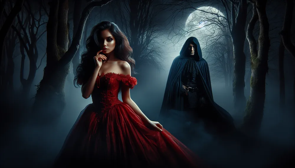 Eerie and seductive imagery representing dark romance subgenres and tropes