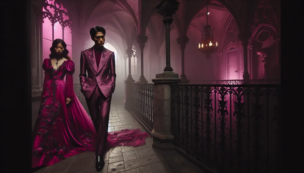 dark romance fuschia pink fashion style aesthetic