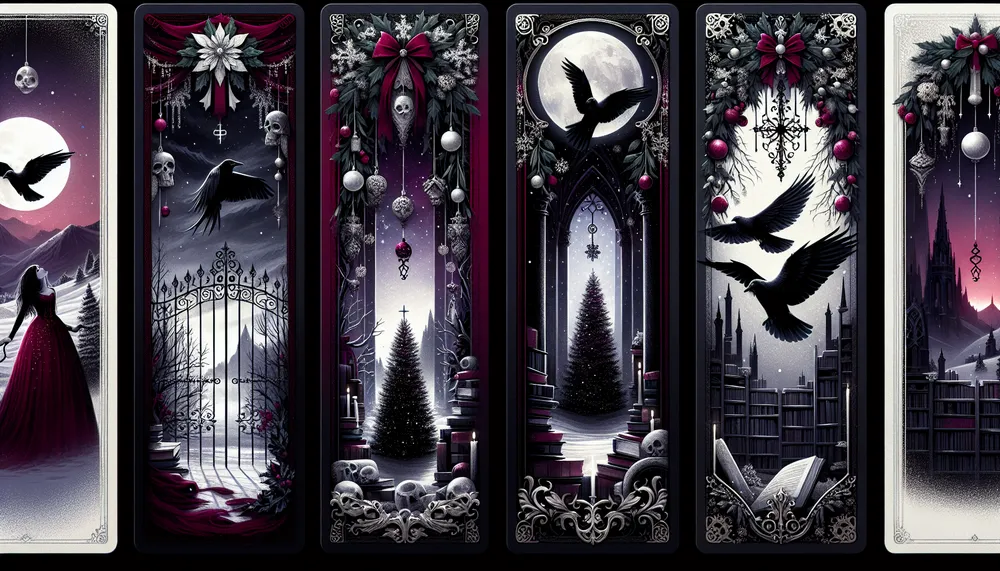 dark romance christmas bookmarks