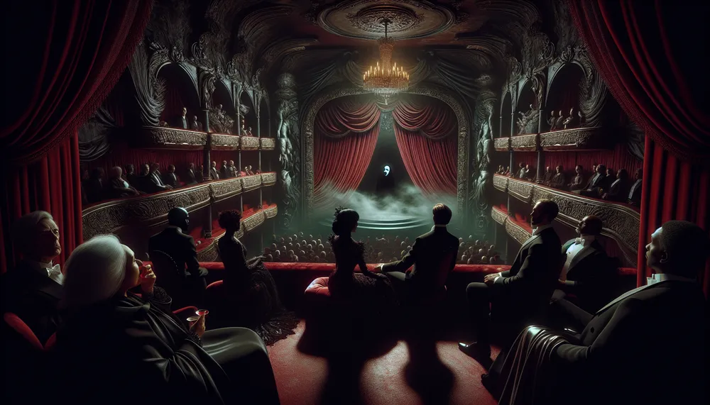 Phantom's opera, dark romance, a mysterious and haunting atmosphere