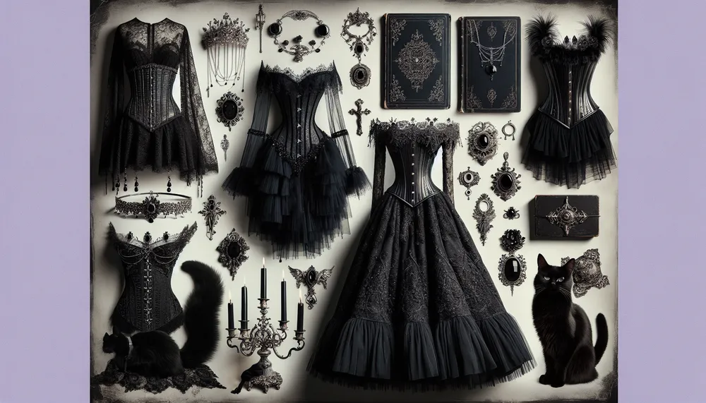 Romantic Goth Fashion collage