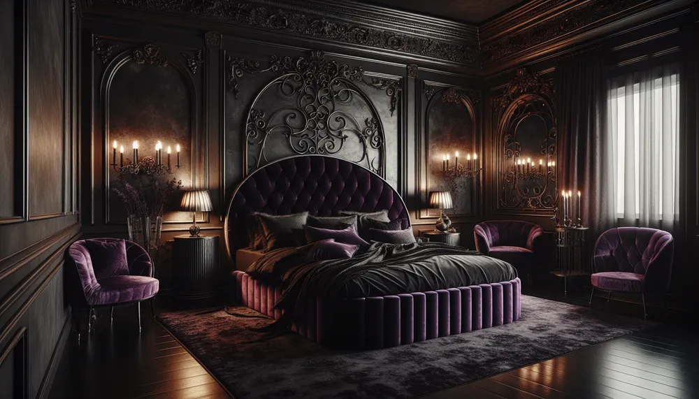 dark romance decor bedroom interior design aesthetic