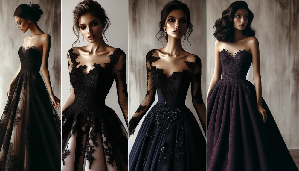 Elegant Dark Romance Wedding Dresses