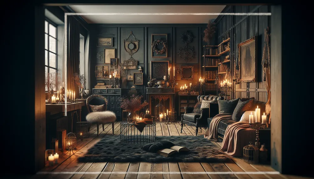 Dark romance decor in a Scandinavian interior design setting