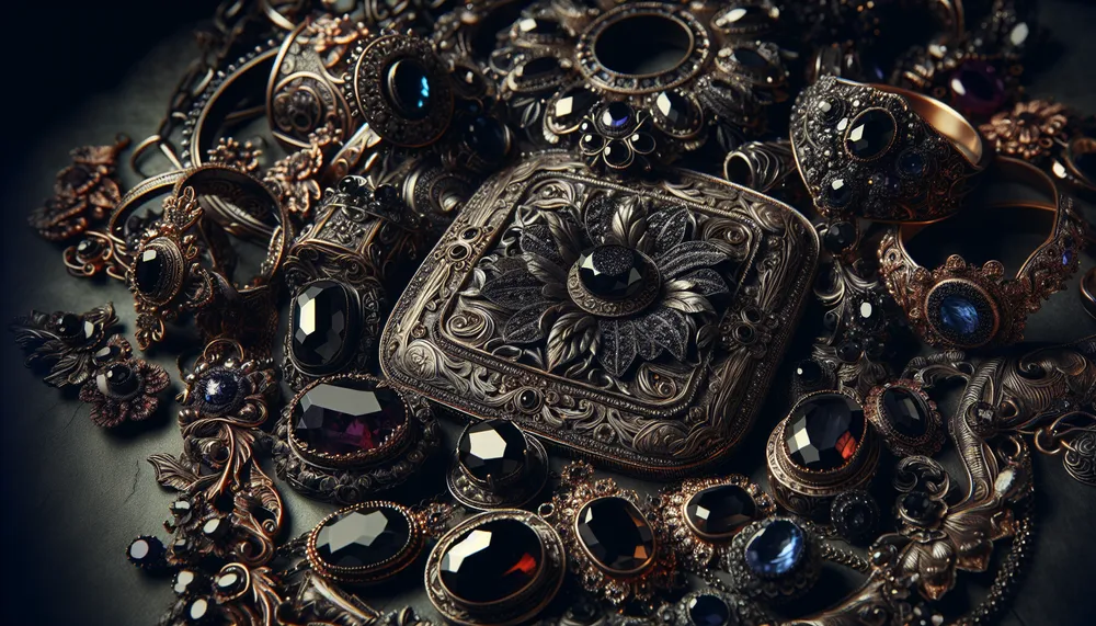 Gothic floral motifs in dark romance jewelry