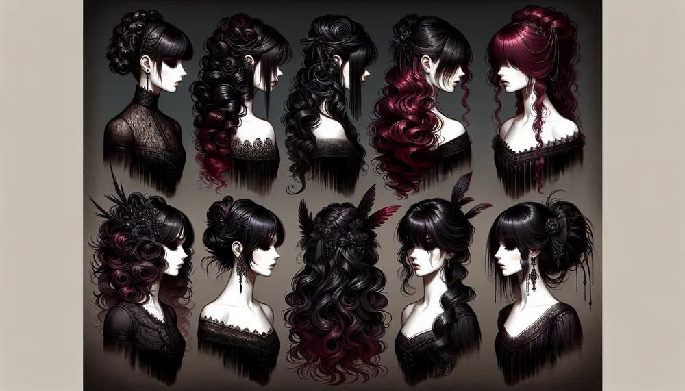 dark romance hairstyles with side swept bangs