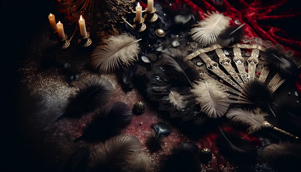 dark romance aesthetic with a focus on feathers