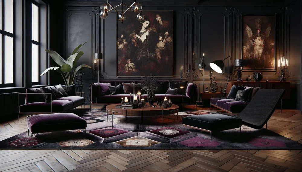dark romance decor mid century interior design