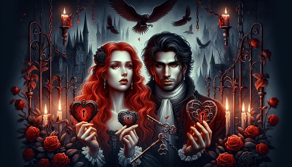 A dark romance illustration capturing the essence of captive hearts and cruel intentions.