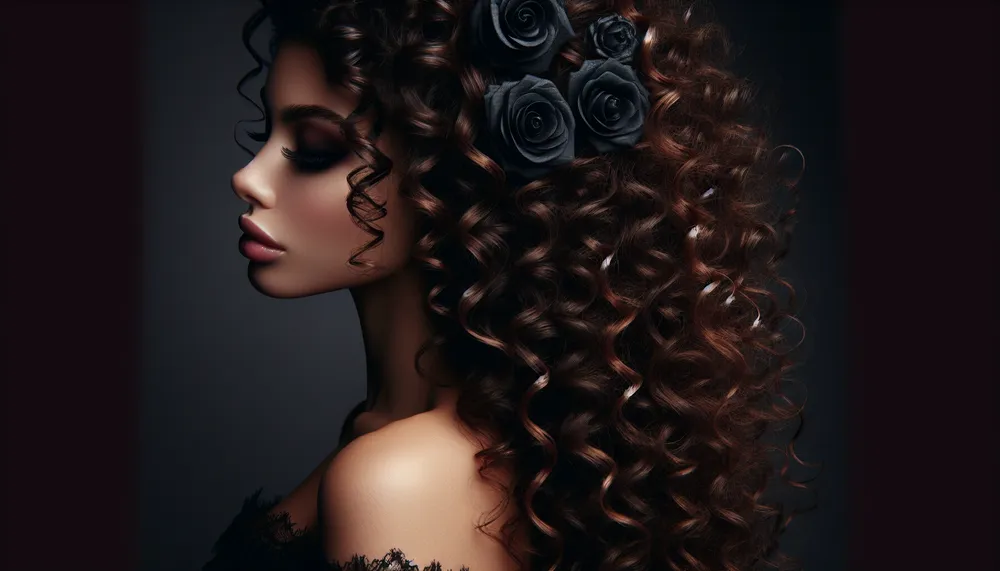 dark romance hairstyle for curly hair