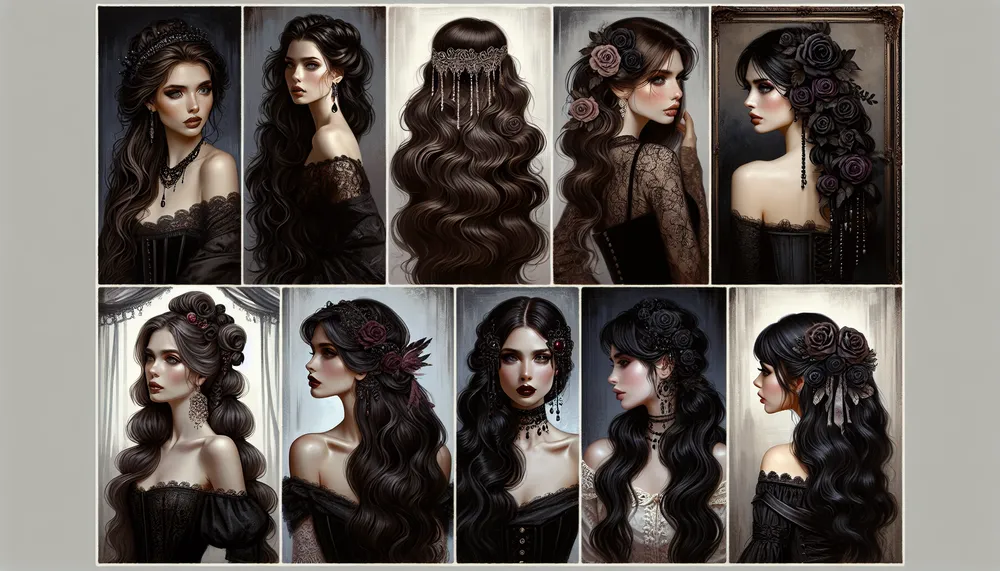 dark romance hairstyles for long hair