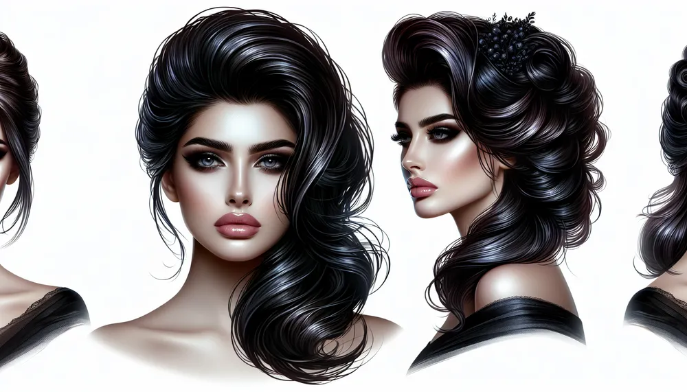 dark romance hairstyle for an oval face