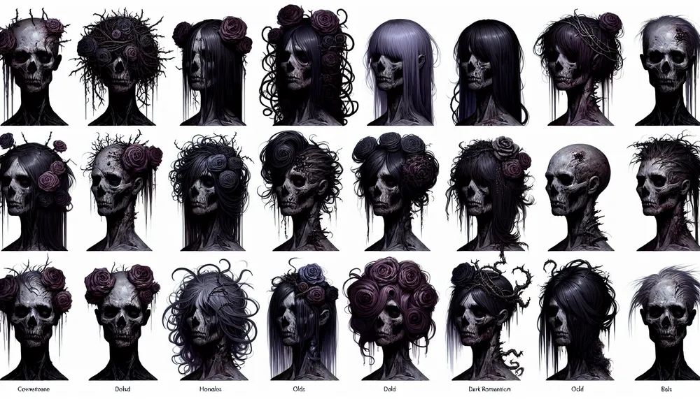 dark romance hairstyles for Zombie style