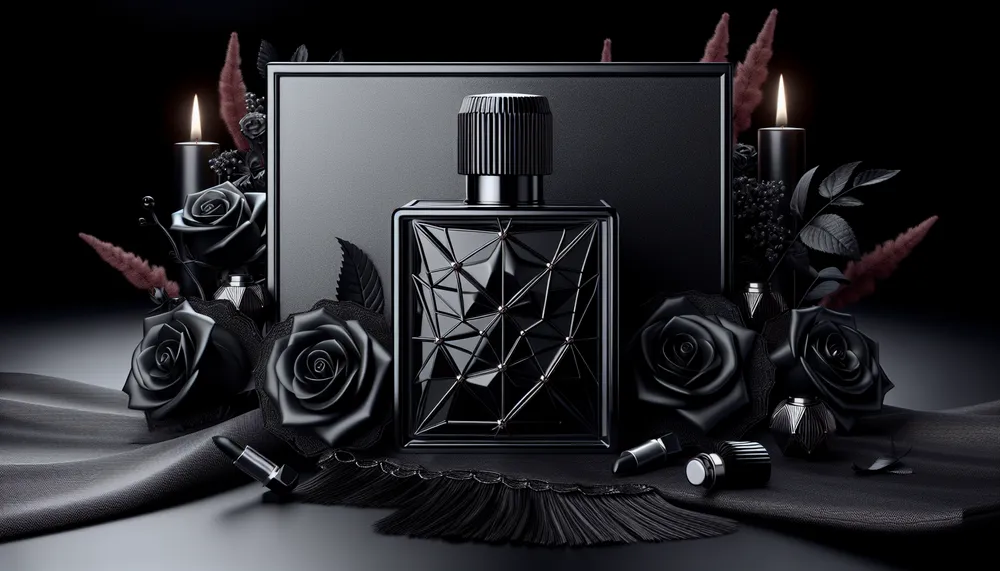 Dark Romance Perfume, luxury and seductive fragrance theme, high contrast