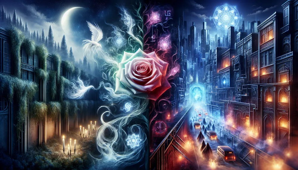 abstract representation of paranormal romance and urban fantasy clashing