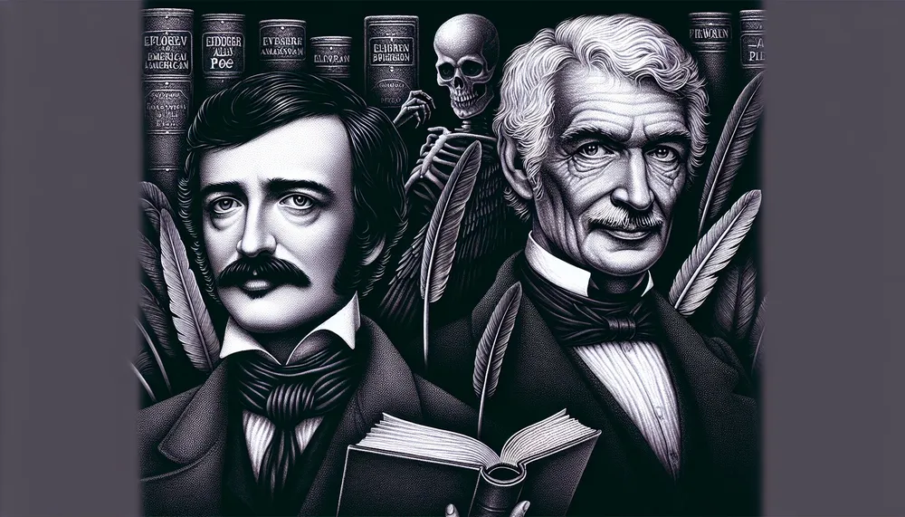 Artistic representation of Edgar Allan Poe and Vincent Price