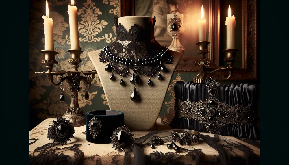 dark romance statement accessories in a fashion style setting