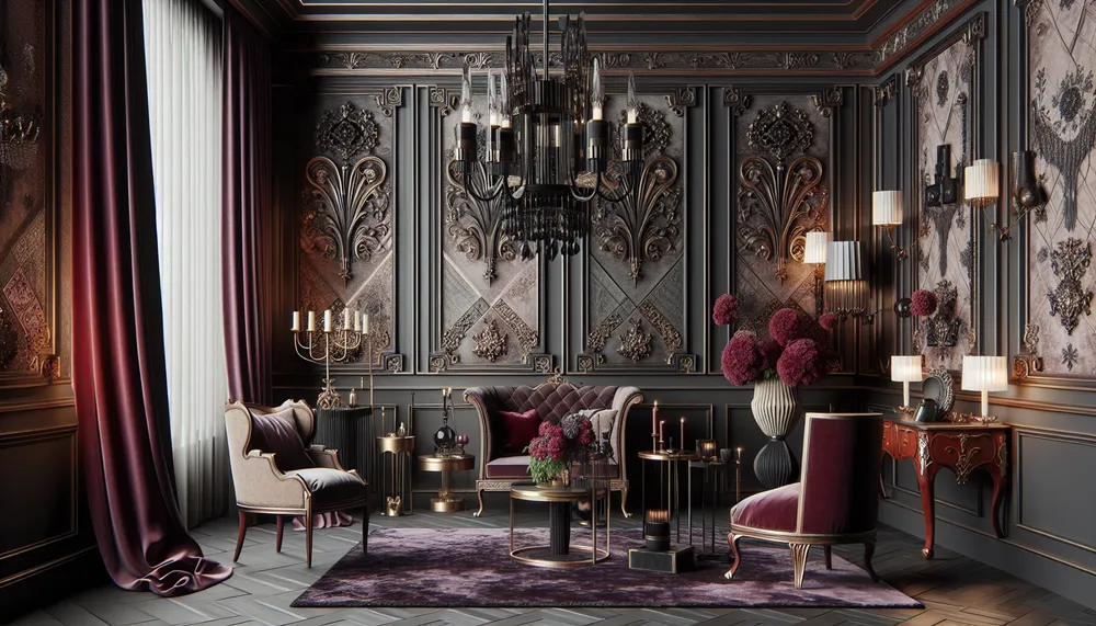 dark romance interior design with a modern twist