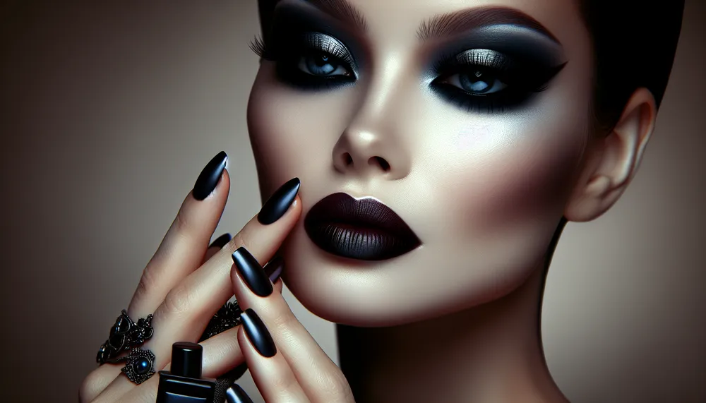 dark romance makeup nail polish aesthetic