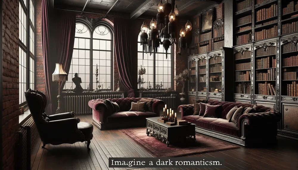 dark romance decor industrial interior design concept
