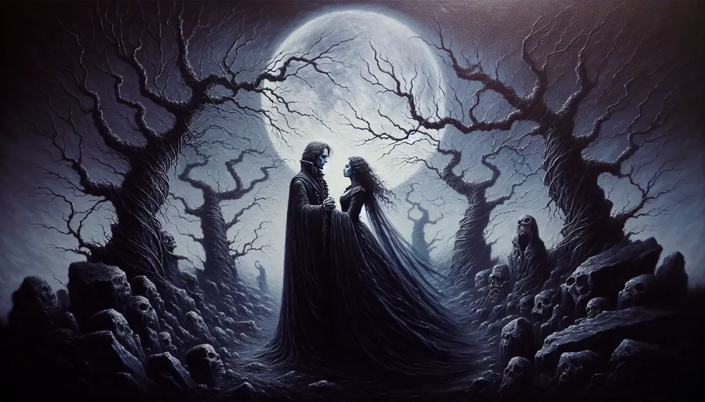 dark romance oil painting