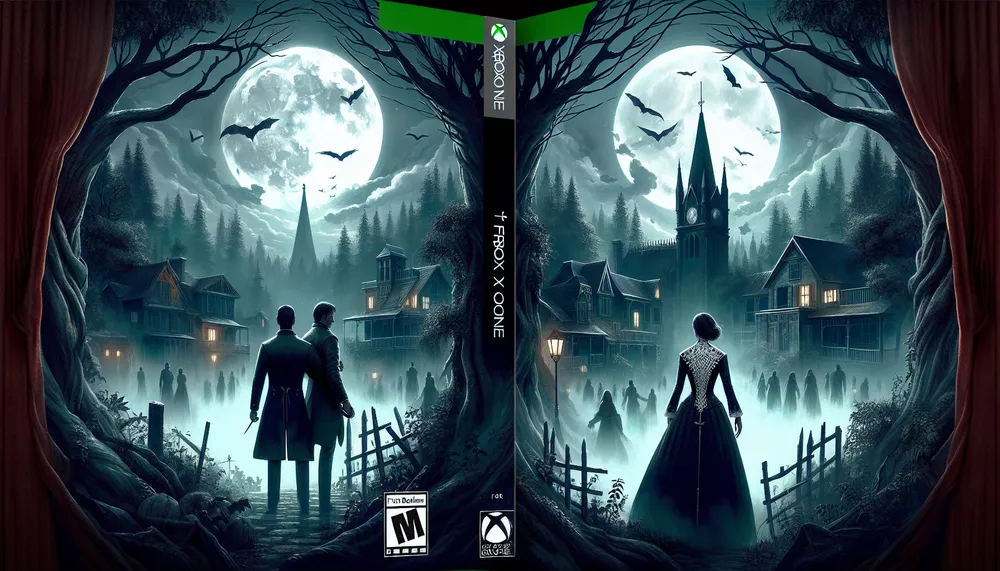 dark romance, mysterious atmosphere, for Xbox One game cover art