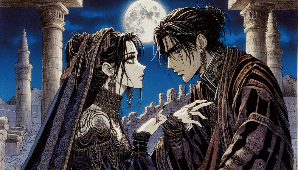dark romance manga illustration