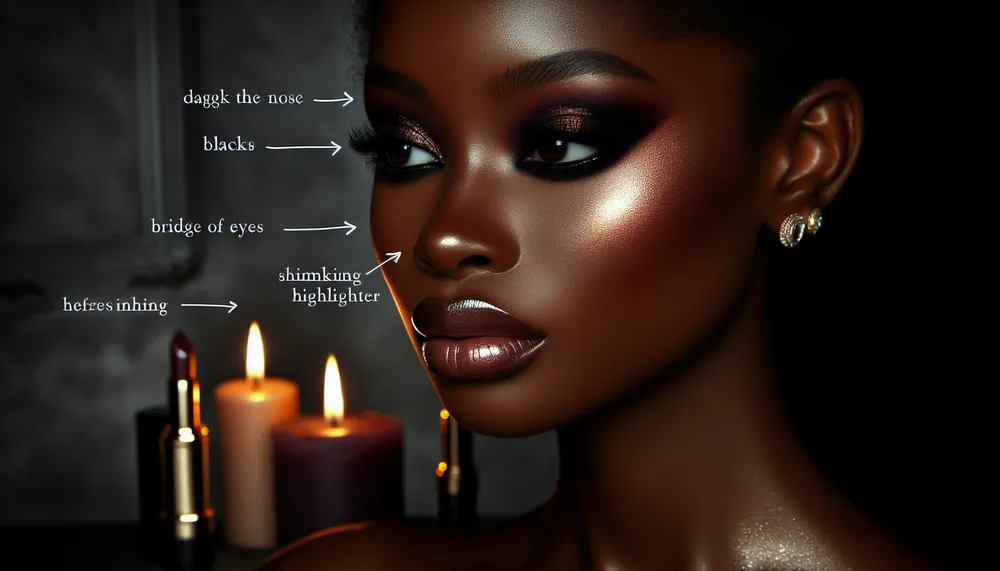 dark romance makeup highlighter aesthetic