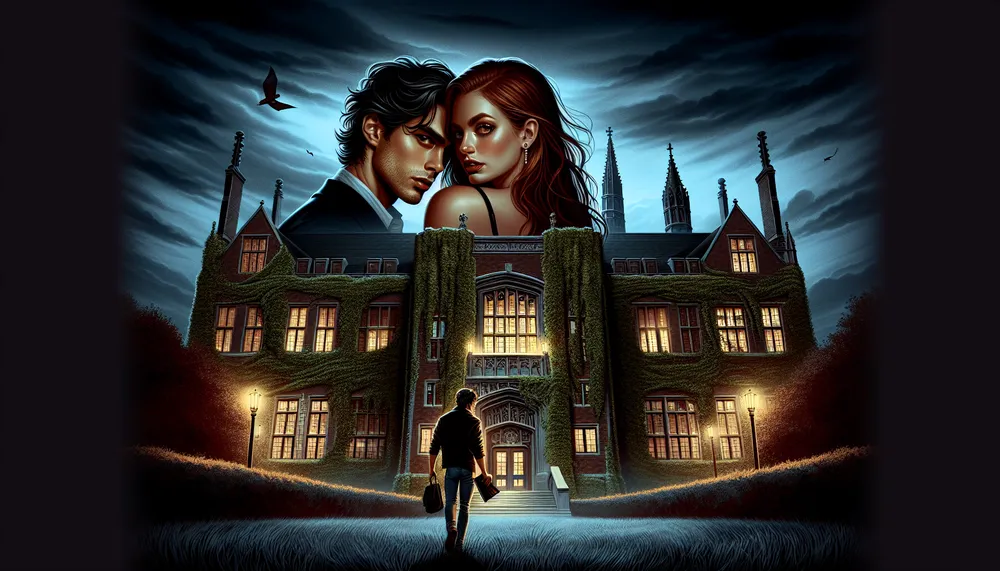 dark college romance novel cover art
