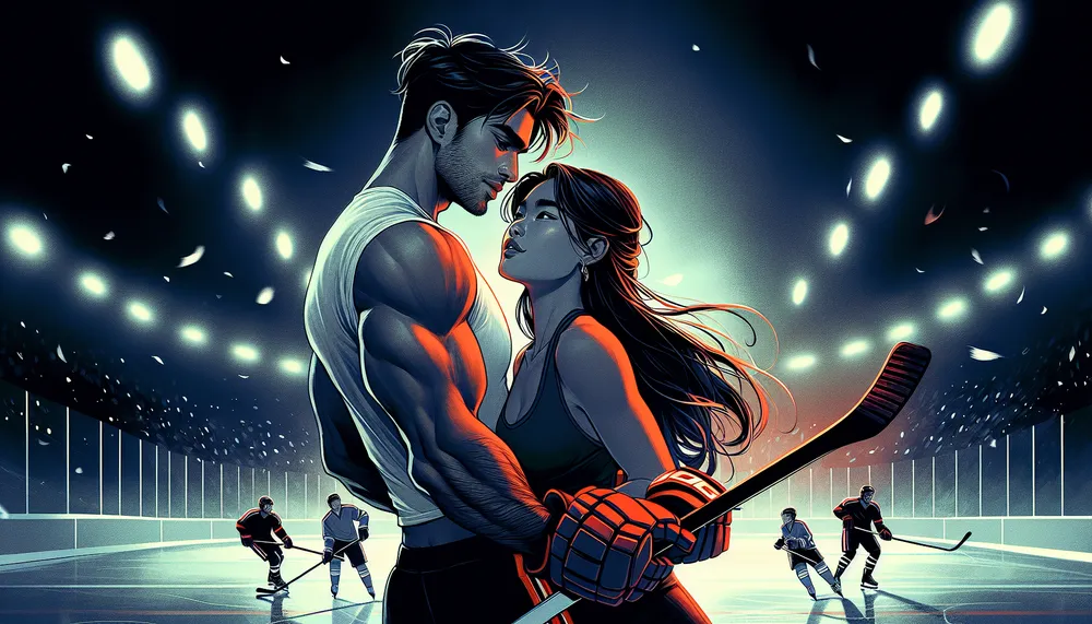 dark hockey romance theme illustration