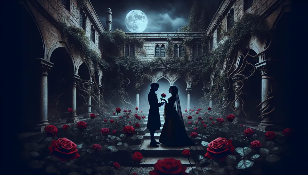 dark romance aesthetic - an evocative, moody, and romantic image that captures the essence of the genre