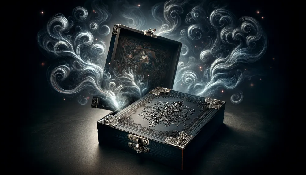 dark romance book box on a mysterious and elegant background