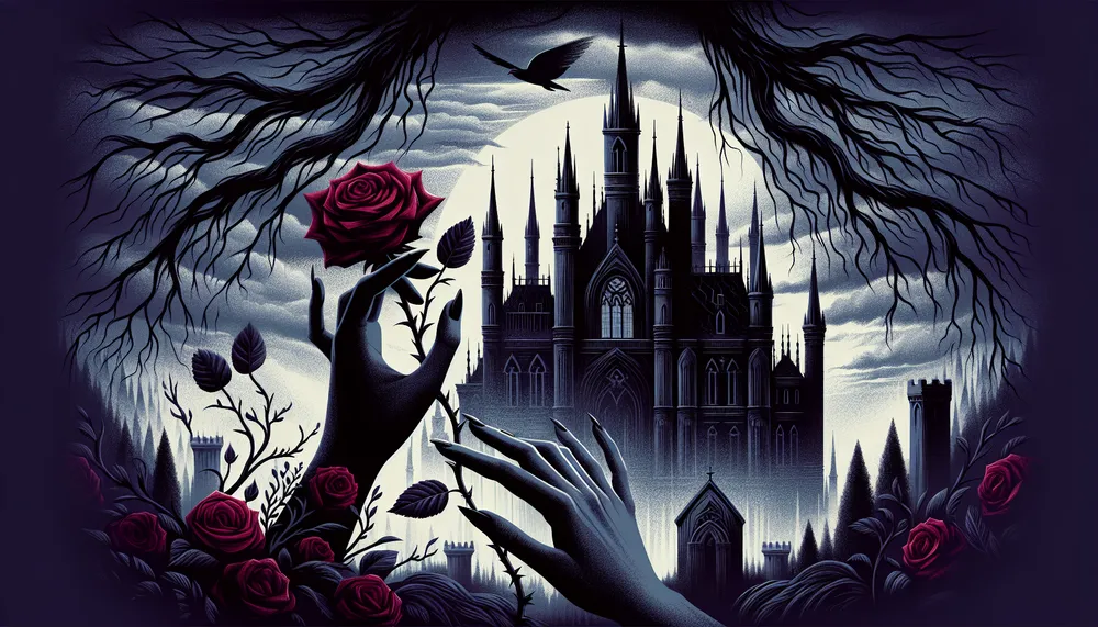 dark romance book cover with gothic elements