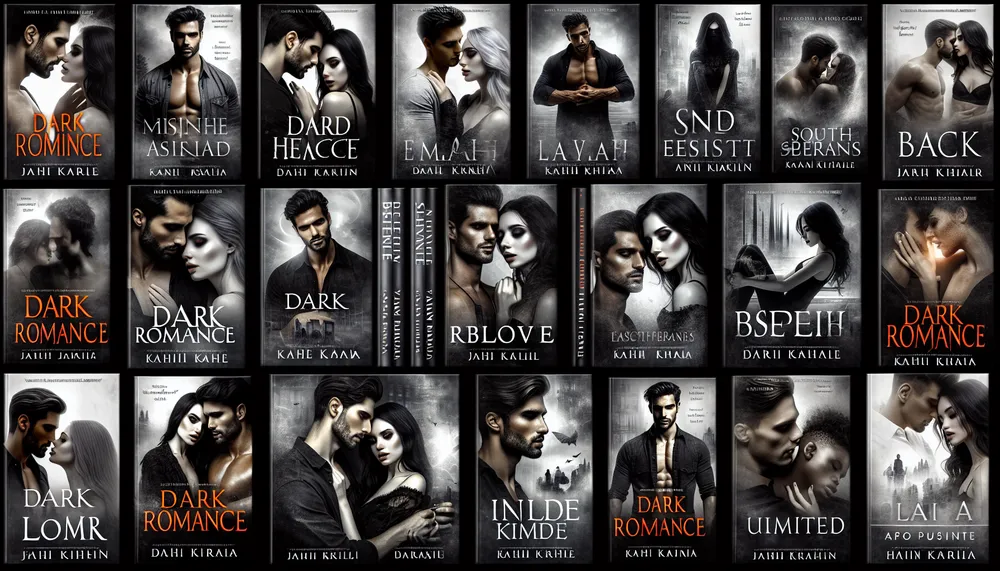 dark romance theme for Kindle Unlimited - book covers collage