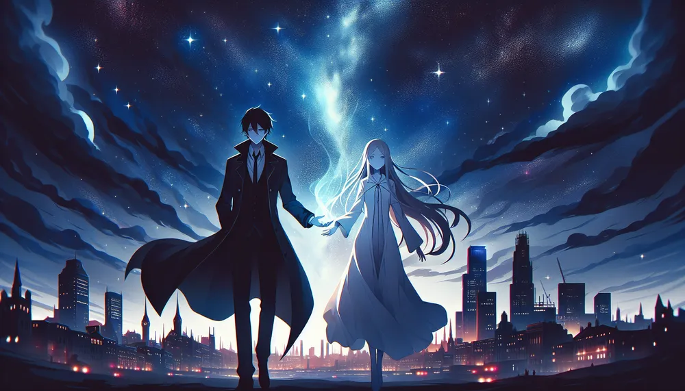 dark romance theme illustration related to Darker Than Black anime series