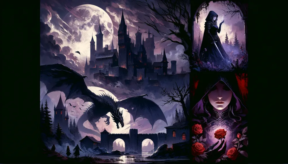 dark romantic theme inspired by Dragon's Dogma Dark Arisen video game