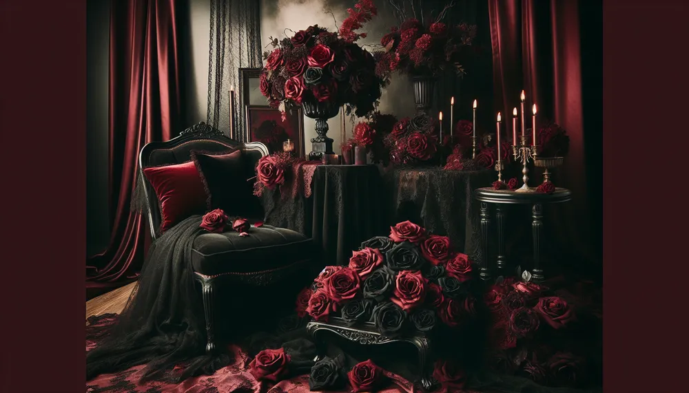 dark romance trends with silk roses
