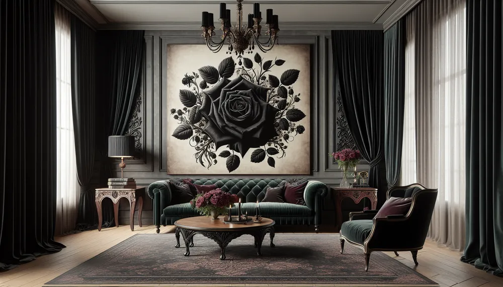 dark romance decor wall art in an interior design setting