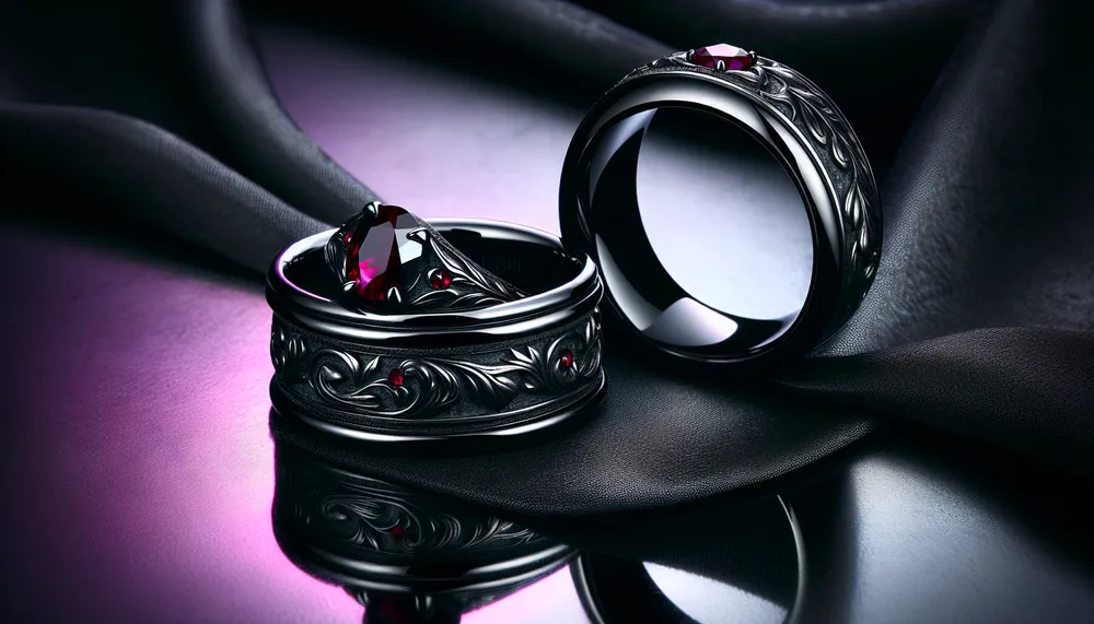 Unconventional Dark Romance Wedding Rings