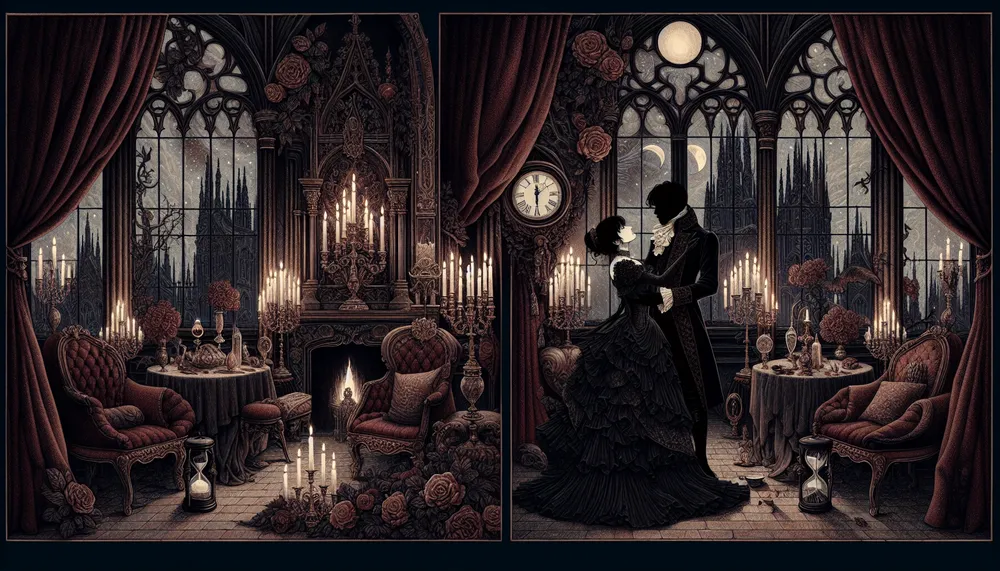 dark romance trends with gothic undertones illustration