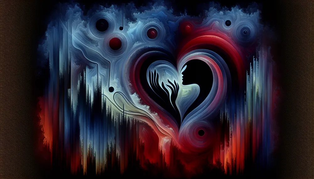 mysterious love soundscapes, dark romance theme, abstract and artistic representation