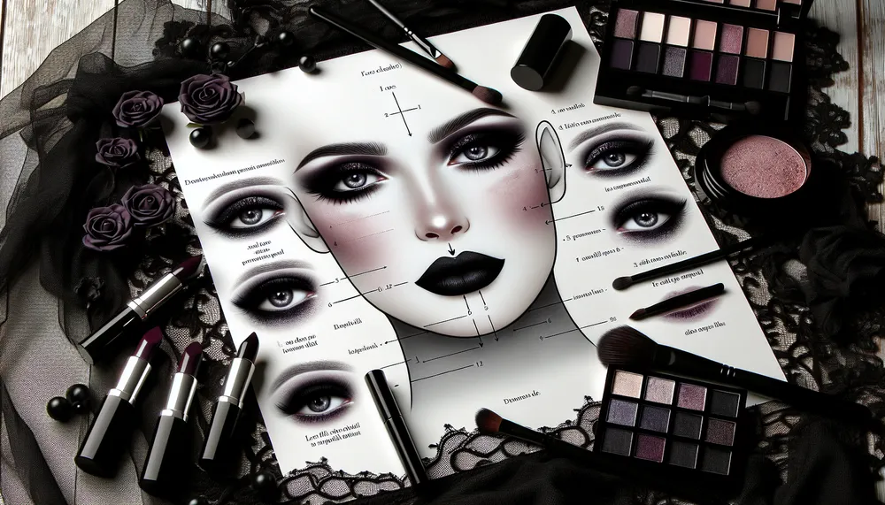 romantic goth makeup tutorial visual depiction