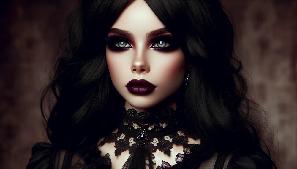 romantic goth makeup visuals - an elegant and dark themed image