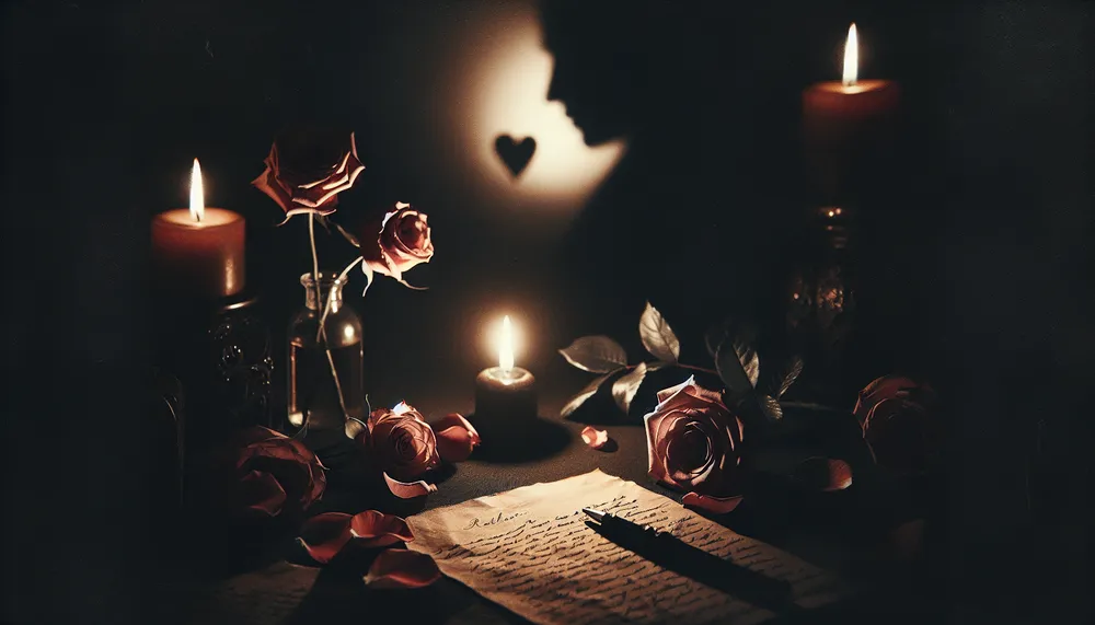 Shadowy Romance Aesthetics - A mysterious and dark romantic imagery depicting nuanced love