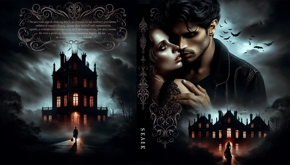 slow burn dark romance book cover, mysterious and enticing