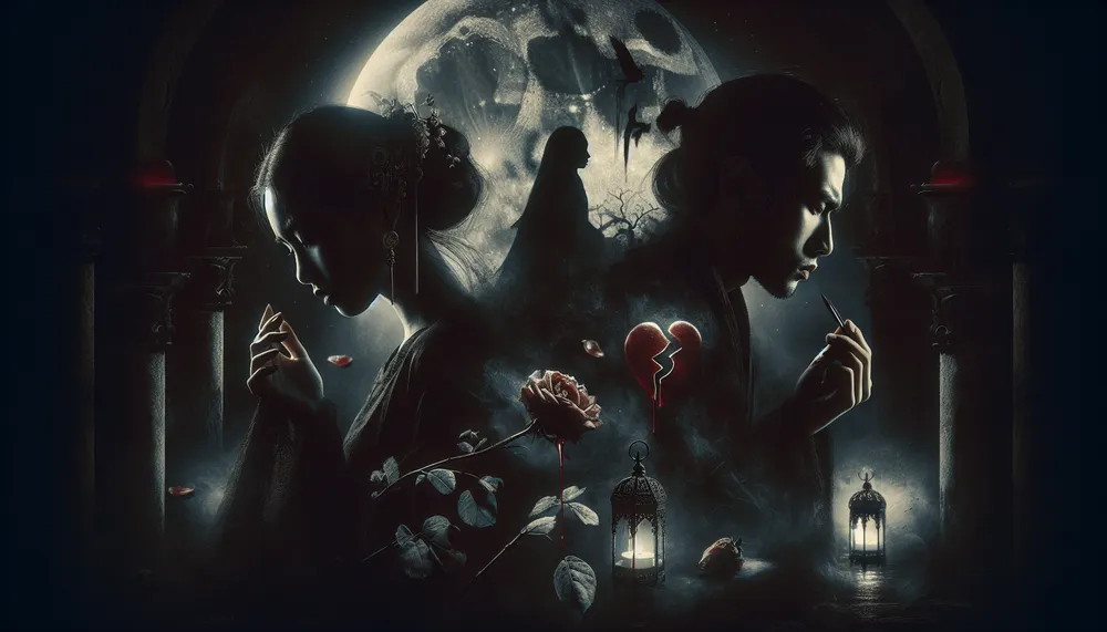 Tragic love saga, a representation of dark romance and passion
